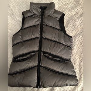 Blanc Noir Women's Reflective Mesh Inset Reflective Puffer Vest silver
